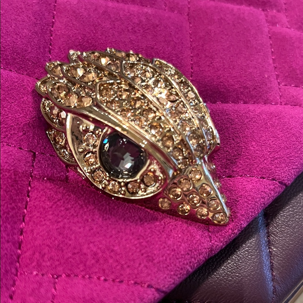 Kurt Geiger Mini Kensington Fuschia Suede and Purple Leather With Dustbag - Picture 3 of 9